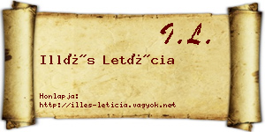 Illés Letícia névjegykártya